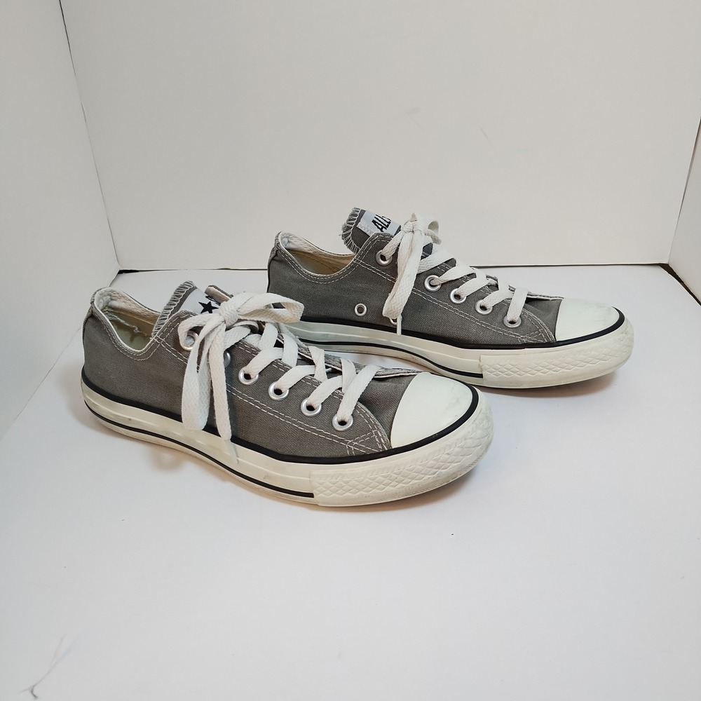 Converse All Star Low Top Gray Canvas Unisex Men 5 Women 7 Sneakers Casual Shoes